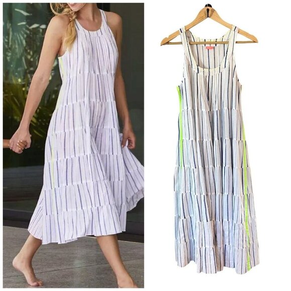 Sunuva Ladies Blue with Neon Strip Maxi Dress Women’s Size Small S - Picture 1 of 8